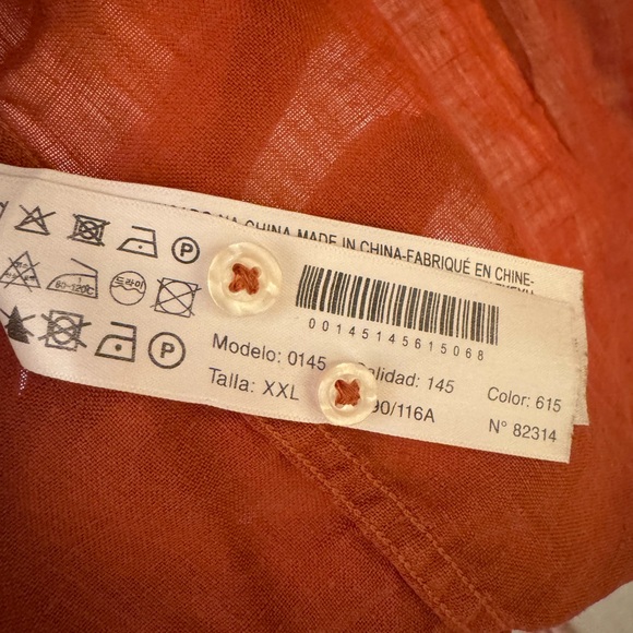 Massimo Dutti Rust Linen Shirt - Picture 3 of 3